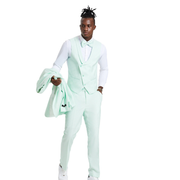 Men's Polka-Dot 3-Piece Suit In Mint - Skinny Fit by Tazzio