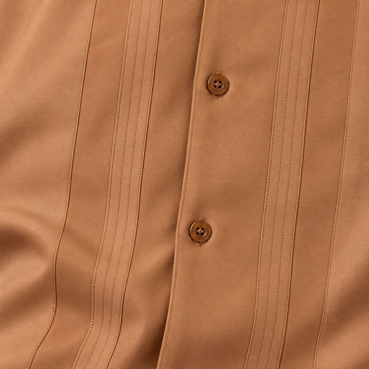 Montique camel vertical panel walking suit fabric button detail
