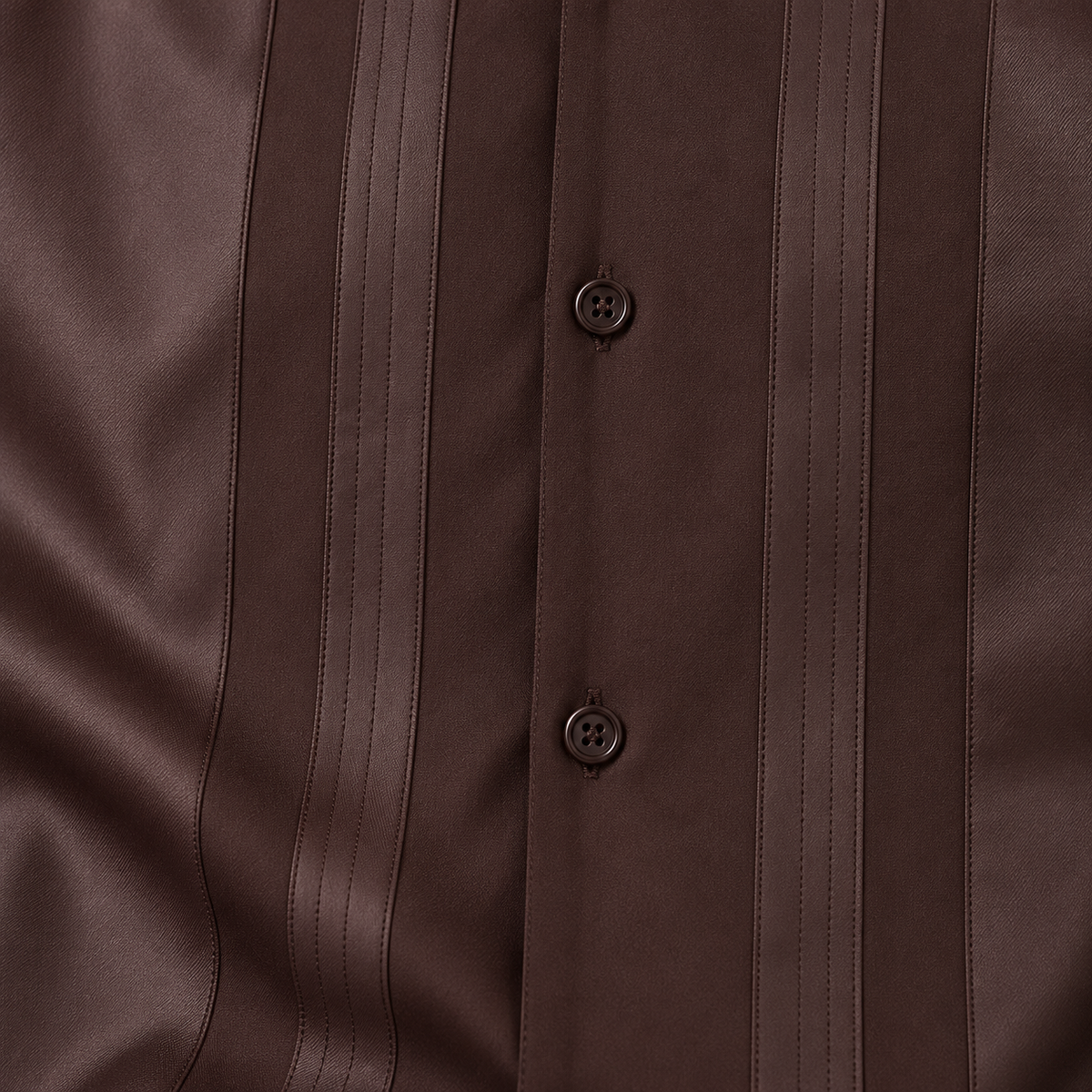 Montique chocolate vertical panel walking suit fabric button detail