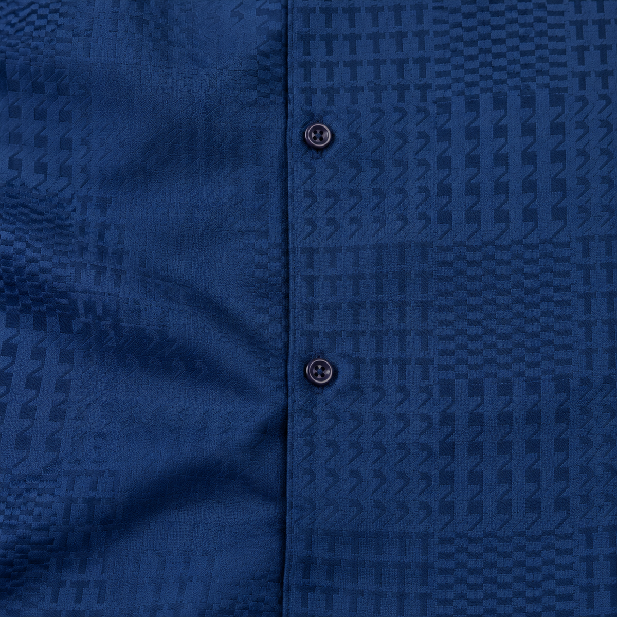 Montique navy tone on tone walking suit fabric button detail