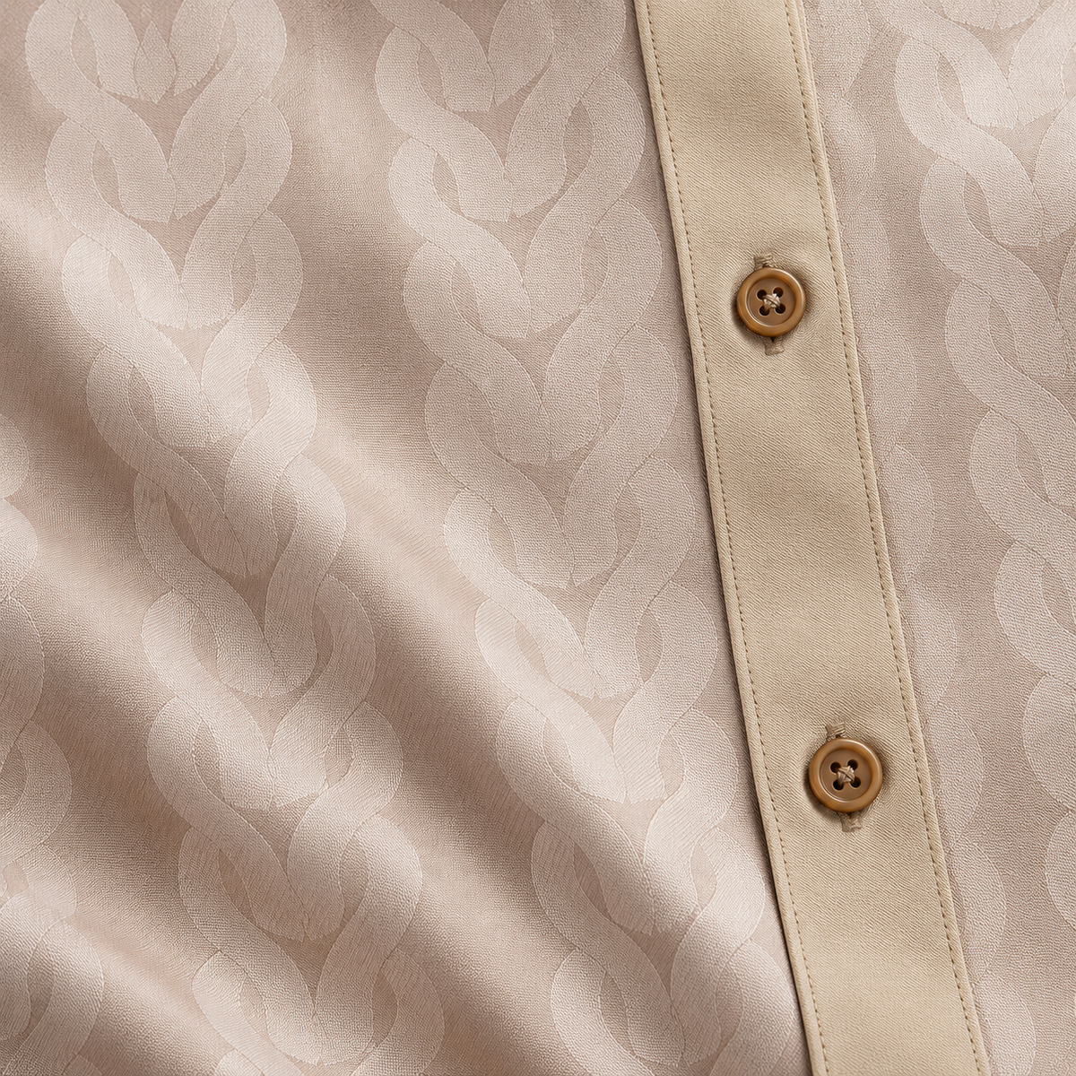 Montique tan tonal chain walking suit fabric button detail