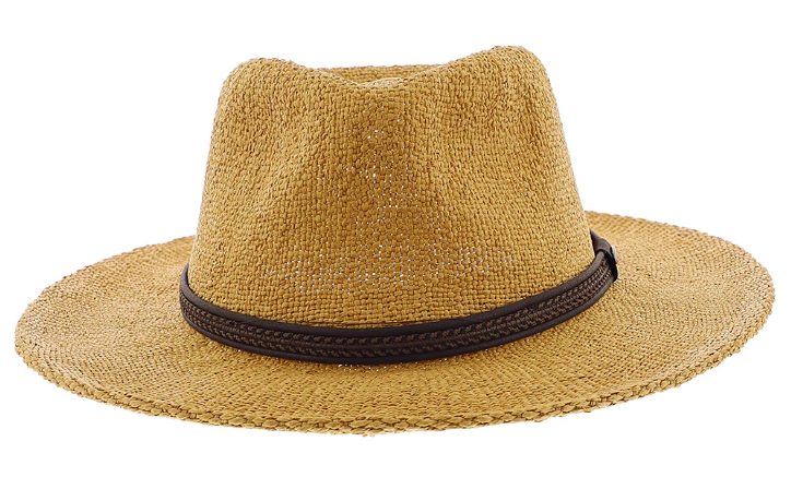 Wide brim Toyo straw safari hat for sun protection