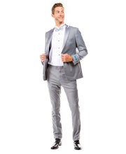 Men's Two-Piece Tuxedo with Satin Side Stripe Pants - Hybrid Fit - Grey