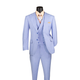 Men’s Modern Fit 3 Piece Textured Weave Suit with Vest - Light Blue