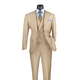 Men’s Modern Fit 3 Piece Textured Weave Suit with Vest - Taupe