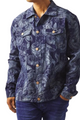 Men’s Navy Jacquard Denim Full Cut Jacket
