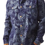 Gents Fancy Jacquard Denim Full Cut Jacket In Navy