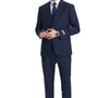 Velourville Collection: Men's 3 Piece Solid Hybrid Fit Suit In Navy