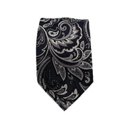 Men's Blossom Pattern Necktie - Navy/Charcoal Grey