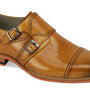 Double Monk Strapped Classics:  Scotch Cap Toe Double Monk Strap with Buckle Shoes