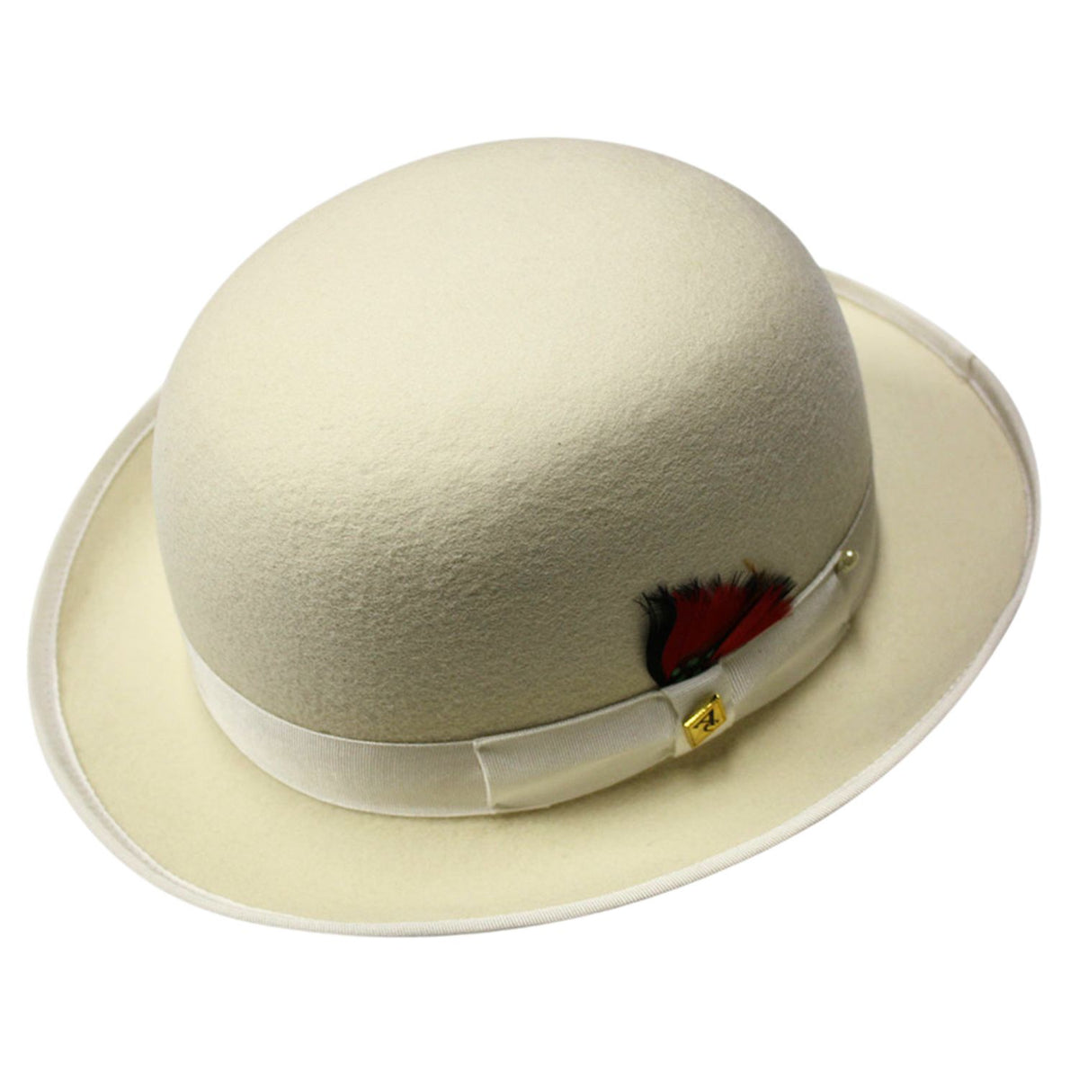 Off-White Wool Derby Hat for Men Classic Dress Hat MEDIUM