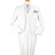 White 3 Piece Suit Classic Fit Notch Lapel Vest