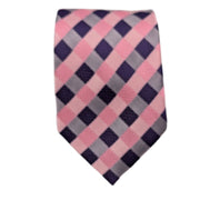 Men's Checker Pattern Necktie - Pink