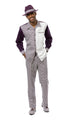 Variegated Collection: Montique 2-Piece Checkered Walking Suit In Plum
