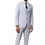Classifyer Collection: 3 Piece Men's Windowpane Hybrid Fit Suit In Light Purple