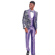 Men's 4-Piece Skinny Fit Suit with Shawl Collar In Purple by Tazzio