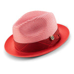 Dashique Collection: Montique Woven Checkerboard Design Dress Hat In Red