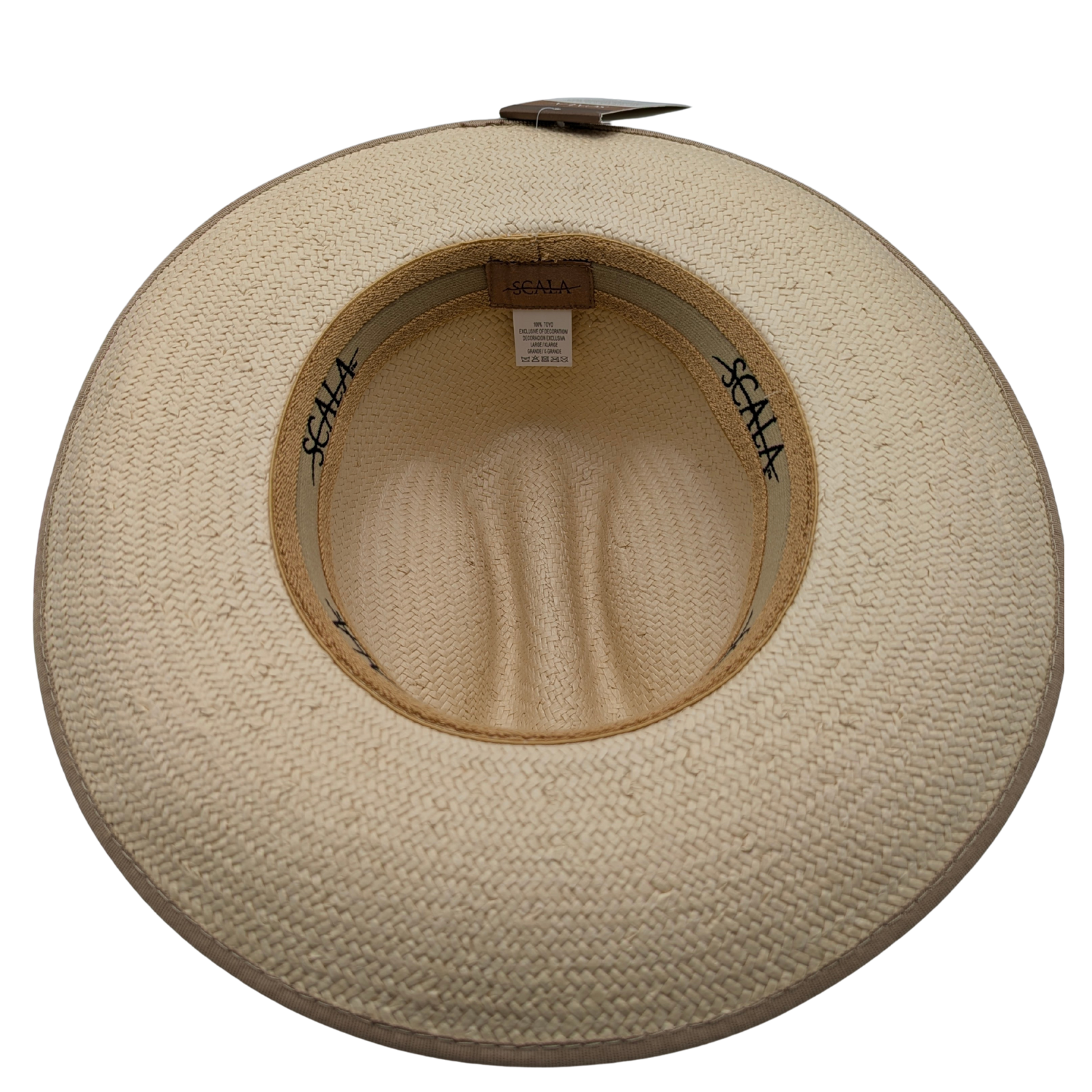 Interior view straw hat with COOLMAX sweatband