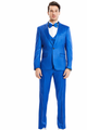 Royal/Black Polka Dot 3-Piece Skinny Fit Suit