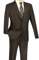 Chicquel Collection: Brown 2 Piece Solid Color Single Breasted Slim Fit Suit