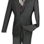 Chicquel Collection: Smoke 2 Piece Solid Color Single Breasted Slim Fit Suit