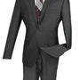 Chicquel Collection: Smoke 2 Piece Solid Color Single Breasted Slim Fit Suit