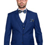 Pan Prestige Collection: 3PC Modern Fit Solid Color Suit With Super 150's Italian Wool In Sapphire