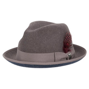 Crestara Collection: Stacy Adams Mushroom Provato Knit 2" Brim Pinch Fedora with Contrast Underbrim