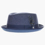 Stacy Adams Provato Knit Stingy Brim Diamond Crown Wool Felt Fedora in Navy