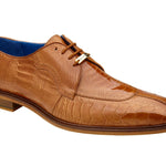 Belvedere Men's Genuine Ostrich Leg Dress Shoes in Burned Amber - Siena