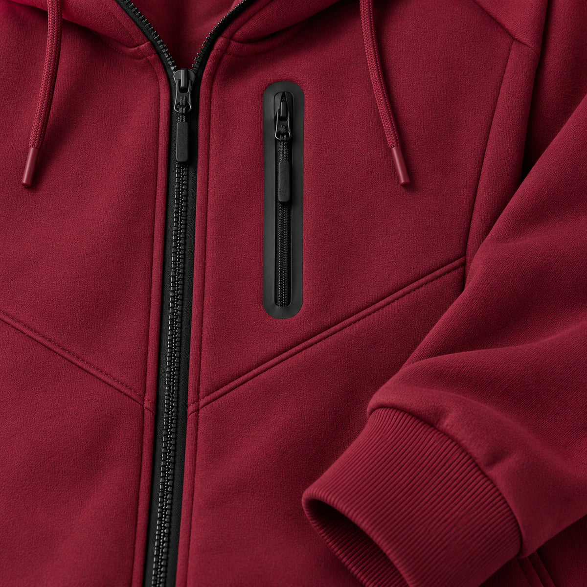Sangria tech fleece tracksuit - fabric and jacket detail