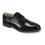 Cortello Collection: Black Plain Toe Leather Lace-Up Shoe
