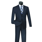 Slim Fit 3-Button Vested Suit - Navy
