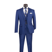 Slim Fit 2-Button Vested Suit - Twilight Blue