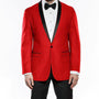 Rowling Collection: Slim Fit Tuxedo with Narrow Shawl Collar In Red
