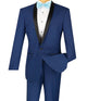 Rowling Collection: Blue 2 Piece with Black Lapel Single Breasted Slim Fit Tuxedo