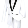 Rowling Collection: White 2 Piece with Black Lapel Single Breasted Slim Fit Tuxedo