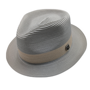 Tan Poly Braid Fedora Hat with 2 Inch Brim
