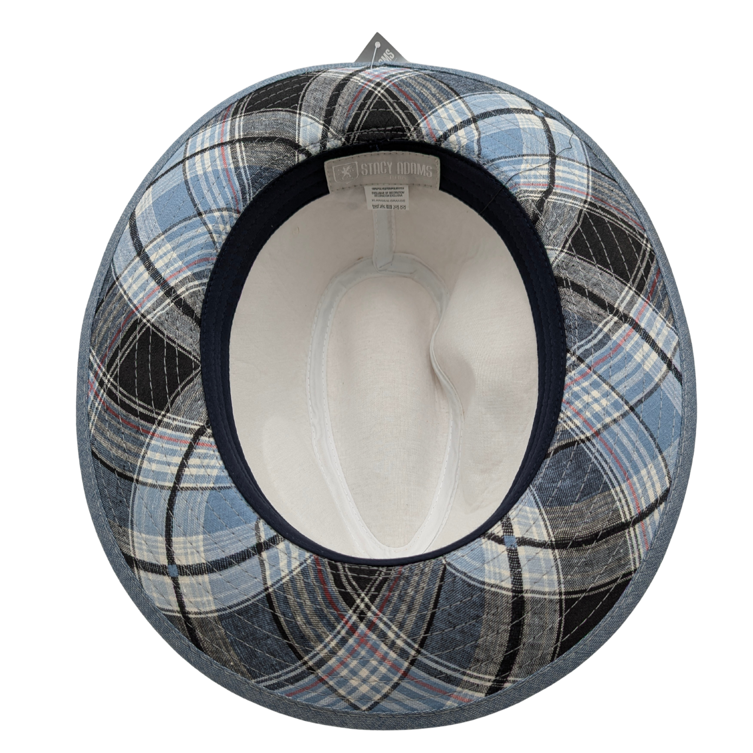 Fedora with contrast underbrim detail visible