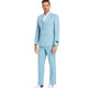 Pinstripe 3-Piece Skinny Fit Suit with Peak Lapel - Teal by Tazzio