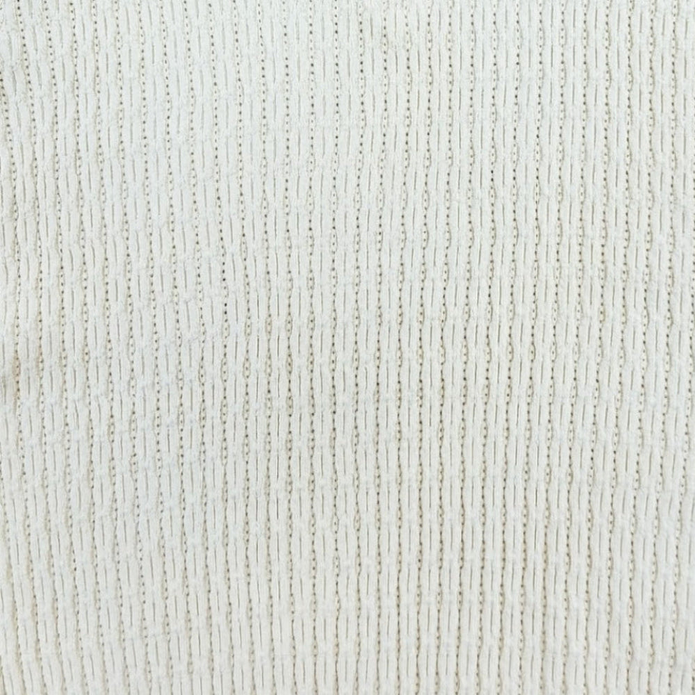White textured knit zip polo shirt by stacy adams fabric details