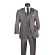 Men's 3 Piece Tone-on-Tone Pinstriped Single Breasted Regular Fit Suit - Medium Grey