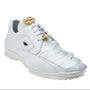 Belvedere Vasco Genuine Hornback Caiman & Italian Calf Sneakers in White