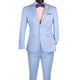 Men’s Slim Fit Tone on Tone Paisley 2 Piece Suit - Light Blue