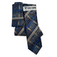 Gridlock Collection: Stacy Adams Navy & Gold Geometric-Paisley Tie & Pocket Square Set