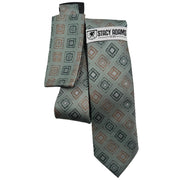 Men's Stacy Adams Geometric Tie & Pocket Square Set - Sage/Copper