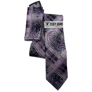 Men's Stacy Adams Plaid Paisley Tie & Pocket Square Set - Purple