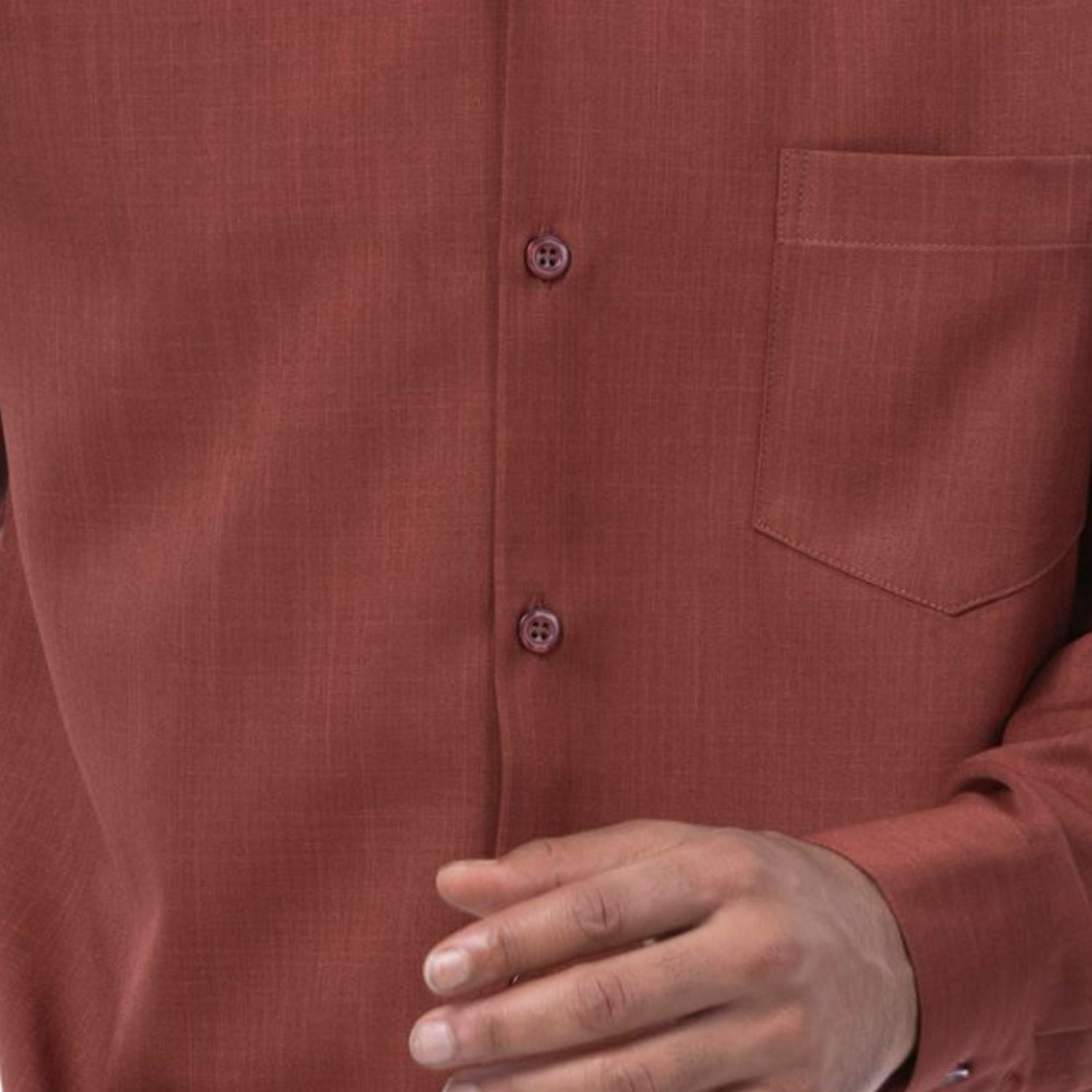 mens cognac solid long sleeve walking suit with matching trousers