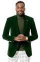 Circinus Collection: Green Solid Velvet Blazer