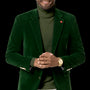 Circinus Collection: Green Solid Velvet Blazer